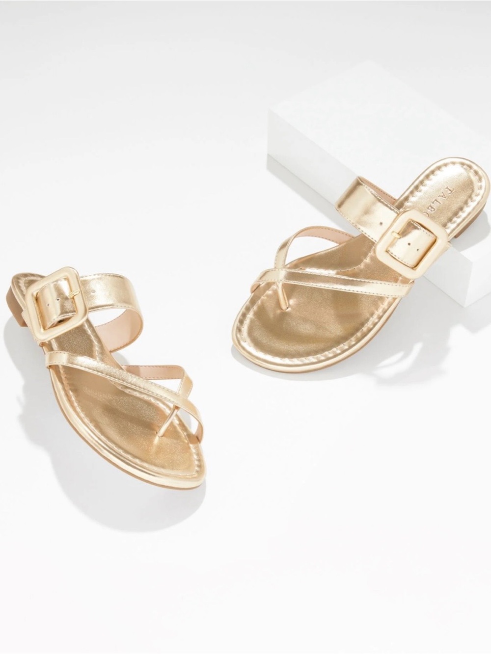 Talbots Gold Leather Sandals Size 8